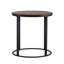  Table de bout ronde transitionnelle en bois naturel et fer 24 po