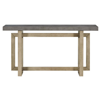 59.1" Painted Entryway Console Table With Pine Veneer, Unique Triple Rectangle Design, Thick Pine Wood Legs, Extra Long Sofa Table For Hallway, Living Room & Kitchen