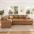 Cottone U-Shaped Faux Leather Sectional Sofa Bed with Pull-Out Sleeper and Storage Chaise