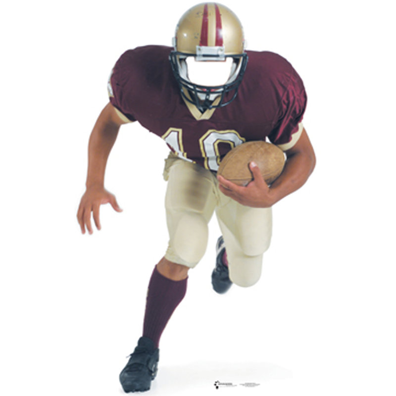 Life-Size Football Player Cardboard Stand-Up with Helmet