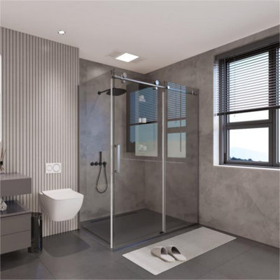 59" W x 30.3" D x 75" H Frameless Rectangle Shower Enclosure