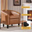 Fauteuil tonneau en similicuir, fauteuil club moderne-371256392