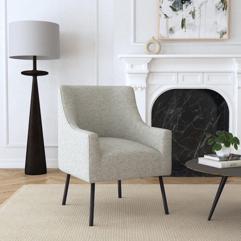 Chaise avec accoudoirs moderne, Gris tissé