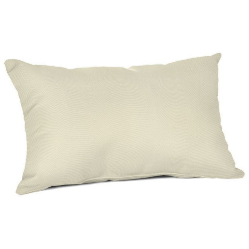 Casual Cushion Outdoor Lumbar Pillow, Sunbrella Fade & Water Resistant for Patio Furniture & Porch Swings, 19"W x 12"L, 6" thick, Reversible, Canvas Canvas