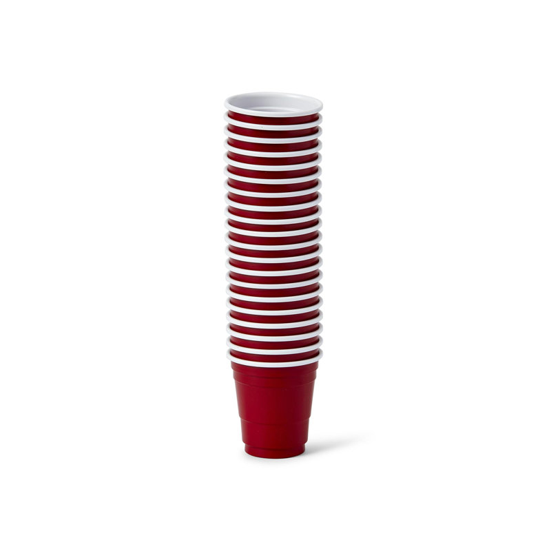 Paquet de 20 verres à liqueur - tasse en acrylique 1,5 oz - verre à liqueur rouge