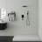 Modern Square Shower System, Rain Shower Head with Handheld Spray, Shower Faucet Set-112993919