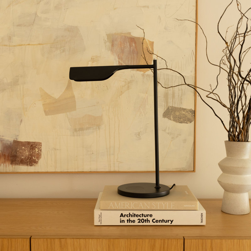 Leaf 16 in. Vintage Dimmable LED Reading Lamp with Wireless Charging Pad and Adjustable Lamp Head