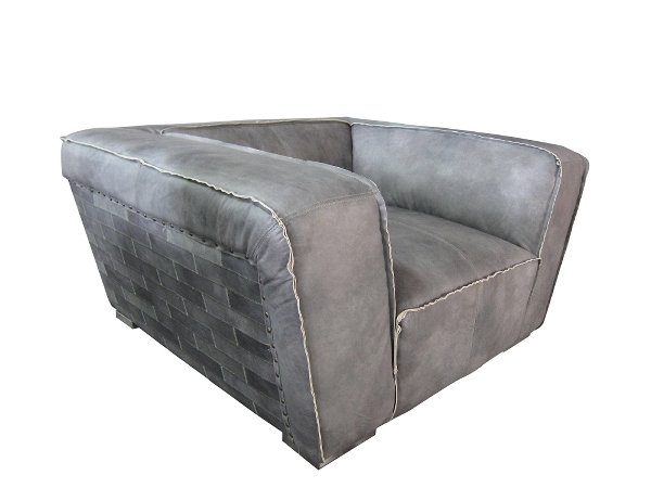Umbria Club Chair, Grey/Brown/Blue