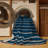 Machine Washable Horizontal Stripes Blue Area Rug-1763794372