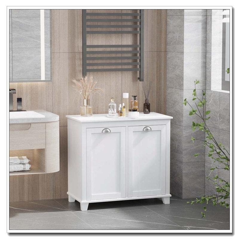 Armoire de salle de bain inclinable avec deux compartiments