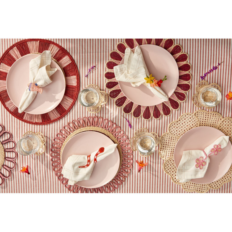 Napperon Drops - ensemble de 2, Bourgogne / rose