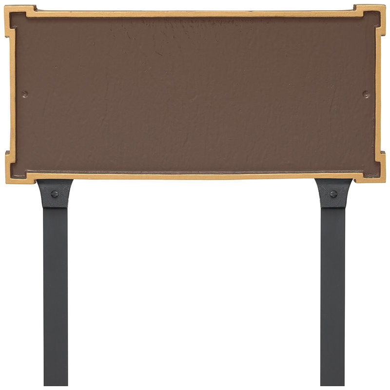 New Yorker 2-Line Lawn Address Sign, Sand/Gold, Yes