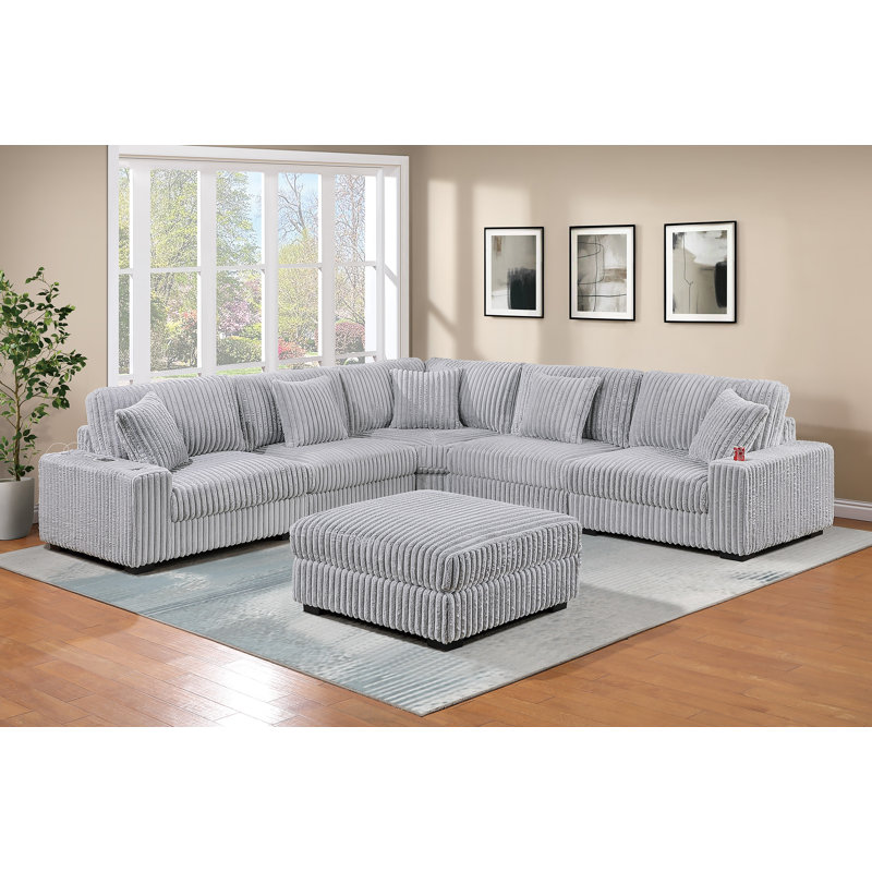 Vergil 6-piece Modular Set, 37" H x 128" W x 128" D