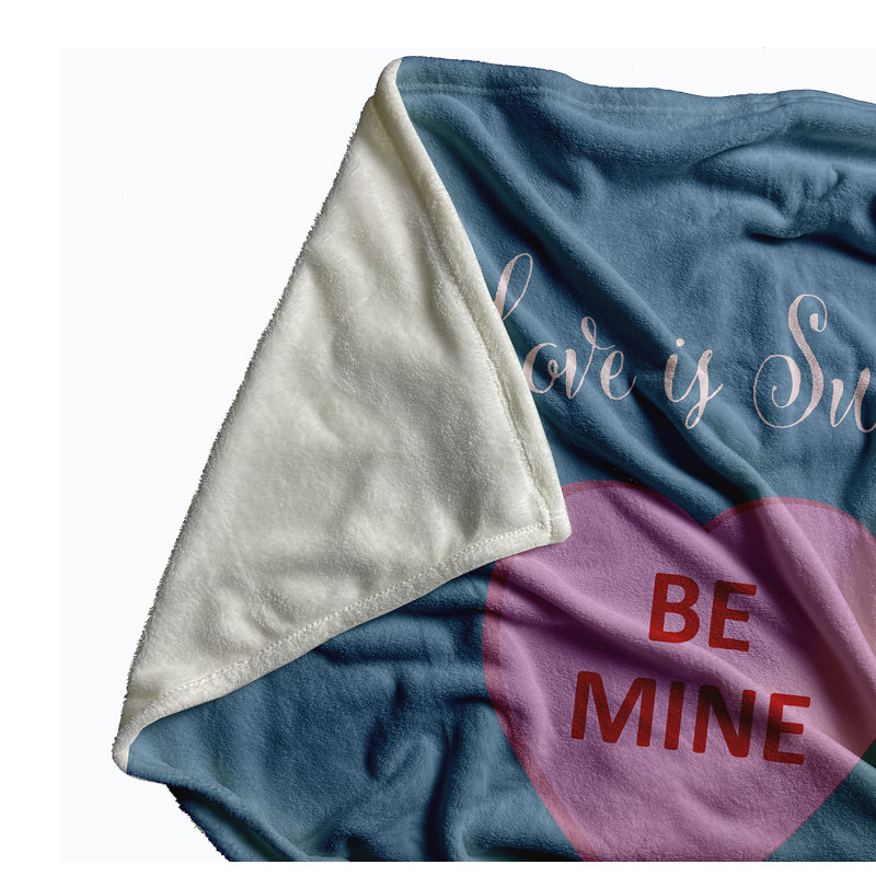 Jeté Love Is Sweet Valentine's Day, Bleu Chambray, L 30 po x L 39,75 po