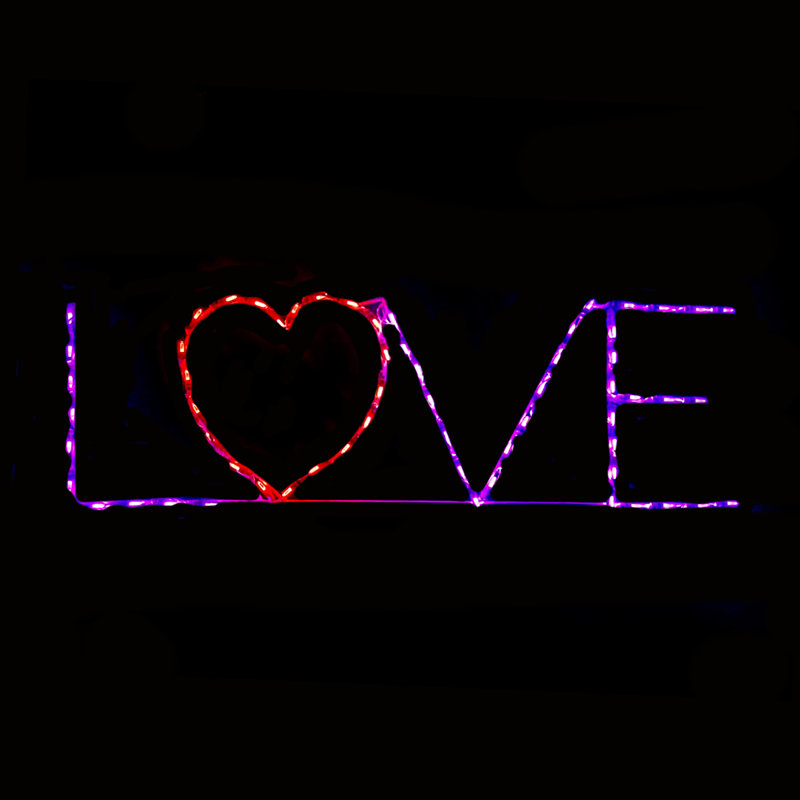 Valentines LED LOVE sign with Heart