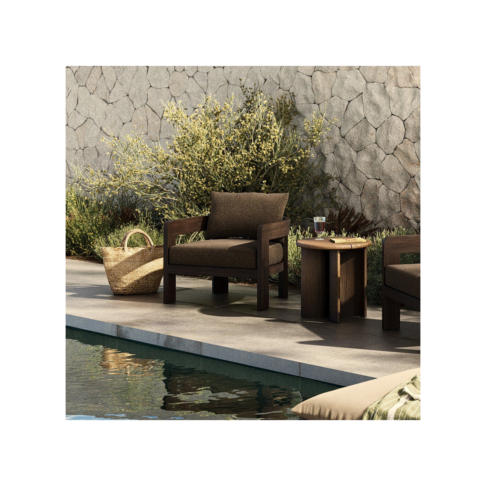 Outdoor Lounge Chair, Brown