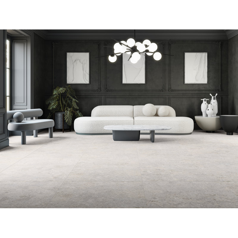 Carreau de mur et de plancher en porcelaine 23,62 po x 47,25 po, Blanc cassé