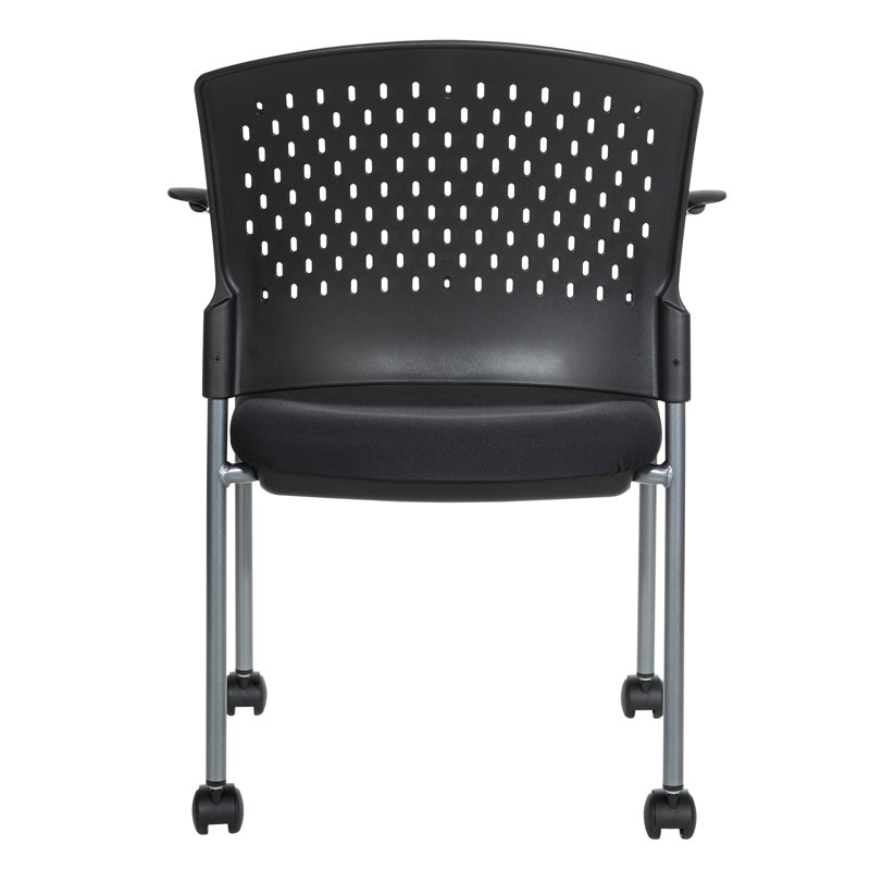 Chaise empilable pour visiteurs roulant titanium