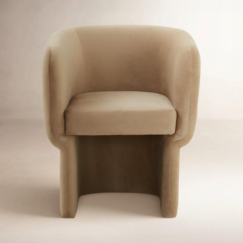 Fauteuil d'appoint en velours Alexandro, Velours brun clair