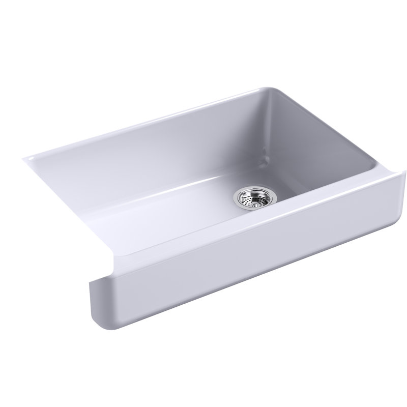Whitehaven Self-Trimming 32-1/2" L x 21-9/16" W x 9-5/8" Under-Mount Single-Bowl Sink with Short Apron, Gray/Lavender