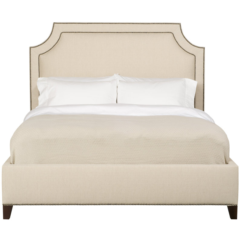 Audrey/Asher Queen Upholstered Low Profile Panel Bed, Worthy Snow, Dove Gray, Yes