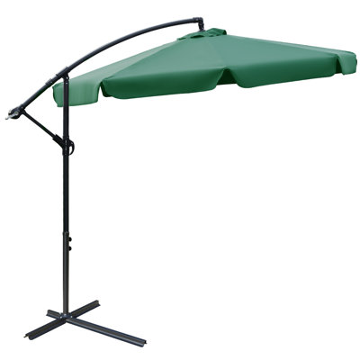 Outsunny 2.7m Garden Banana Parasol Cantilever Umbrella Outdoor