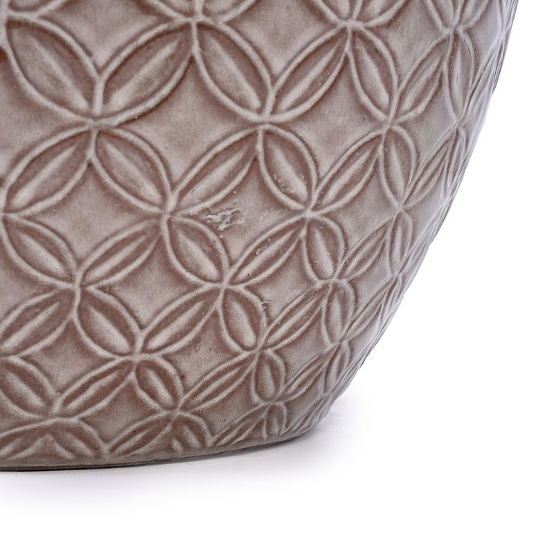 Ceramic Flowerpot - 3 Pieces, Stylish Planter For Various Spaces, All-Weather , Built-In Drainage, 15X15x13 Inches Modern Flowerpots Settings, All-Weather, Drainage Hole, 14.7"