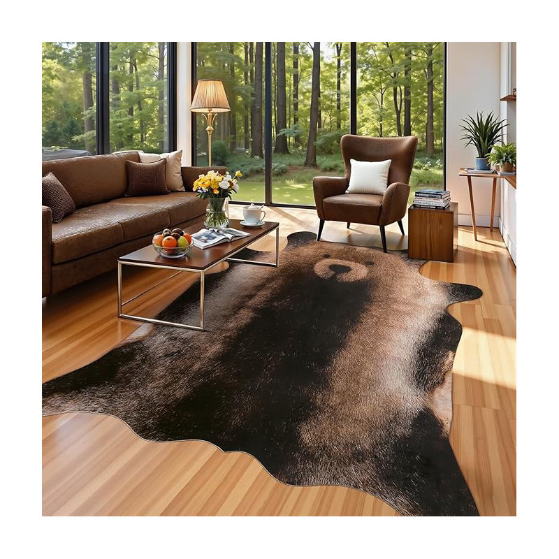Irregular Animal Print Area Rug, 158*190cm