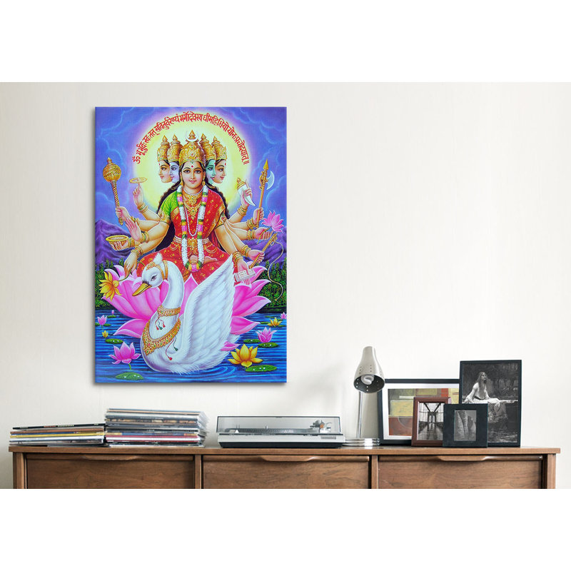 «Hindu Goddess Gayatri», impression sur toile, H 18 po x l 12 po x P 1,5 po, Toile tendue, Pas de tapis