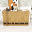 Buffet moderne avec tablettes et tiroirs et compartiments de rangement ouverts-1006727742