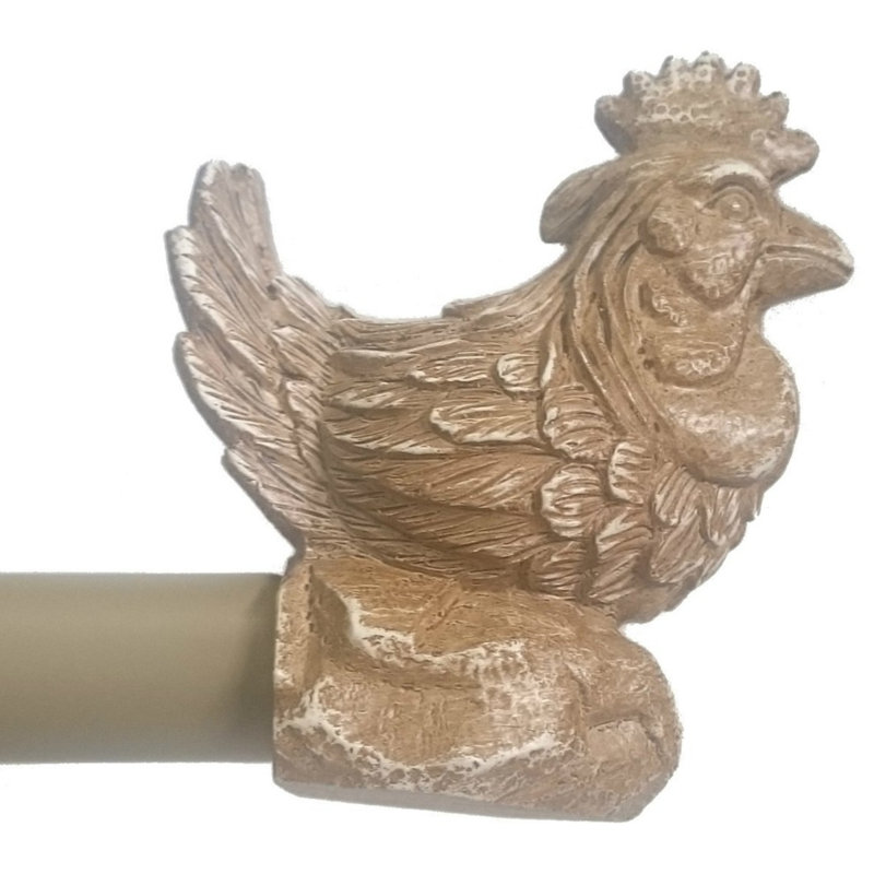 Tringle à rideaux simple Pilarcitos Rooster, H 1 po x l 84 po x P 1 po, Cottage