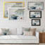 Bateau abstrait en bois dans un lac - reproduction d'art sur toile-971725938-971725942