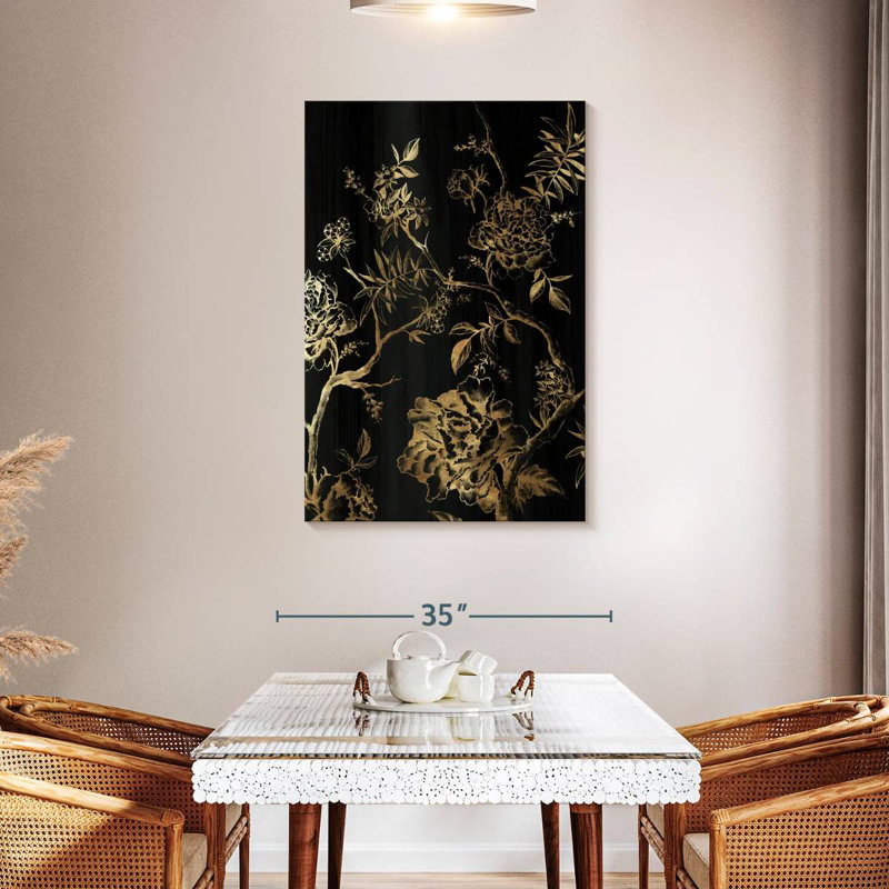 Harnek Dark Oriental Blooms, 45" H x 30" W