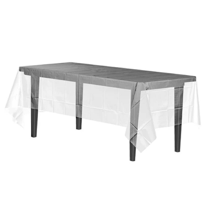 Disposable Clear Heavy-Duty Table Cover or Cover Protector- Great for All Occasions, 60'' Rectangle