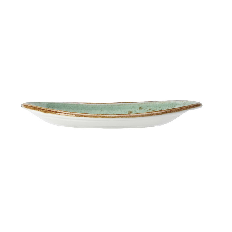 Assiette bleu artisanal, Vert