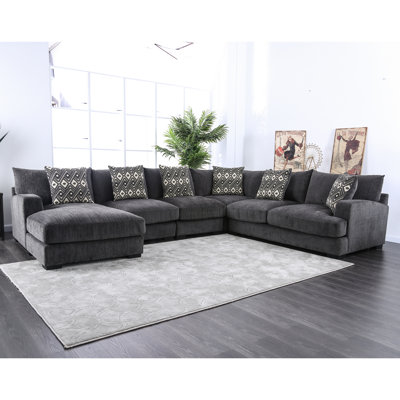 Ruthanne Upholstered U-Shaped Sectional Left Hand Facing
