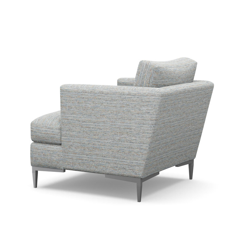 Fauteuil d'appoint Aiden, Piscine Stria Tide, Acier inoxydable poli