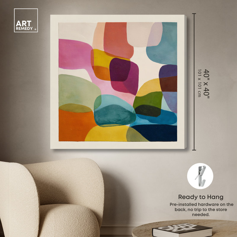 Art mural de salon, reproduction d'art sur toile, art encadré, 40 x 40, 40"H x 40"W, Gallery Wrapped