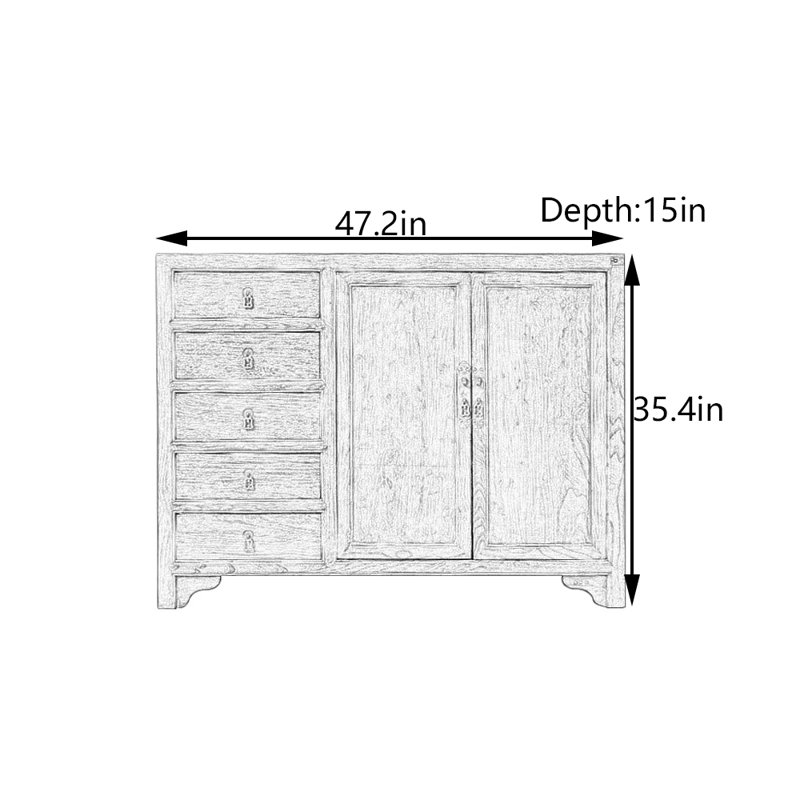 Armoire de hall d'entrée rétro, Marron foncé
