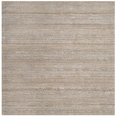 Aderyn Hand Woven Jute/Cotton Rug in Grey/Sand