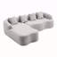 Canapé modulaire en L à compression complète avec méridienne incurvée, canapé en chenille gris modulaire, haute densité pour le salon en appartement-118056051