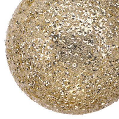 4" Beaded Metallic Ball Ornament 