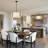 5-Light 20 Inch Farmhouse Dimmable Drum Chandelier Light Fixture With Fabric Shade For Dining Room Kitchen Living Room