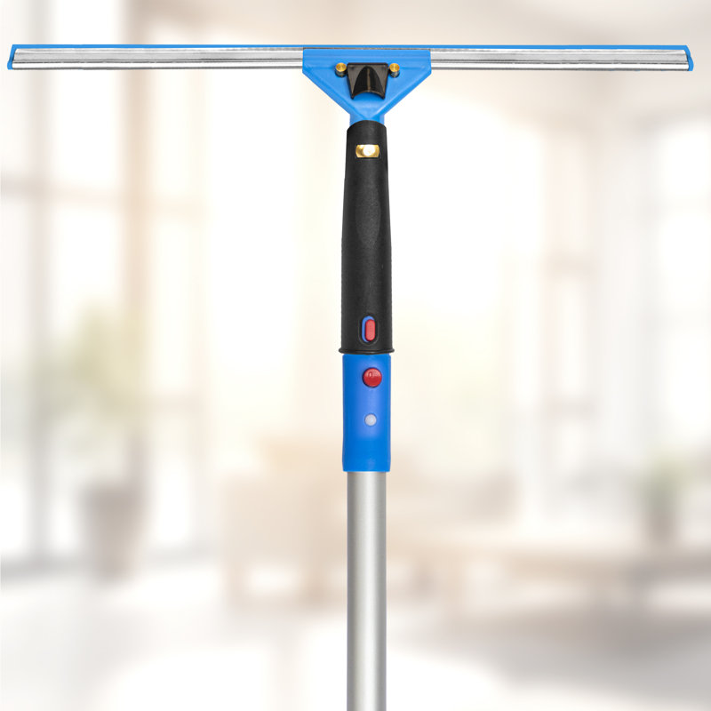 Window Washing Kit with Swivel Window Squeegee and 6' Telescopic Pole, 76" L x 18" W x 1" D
