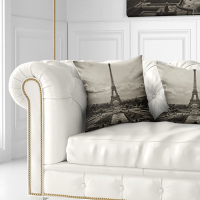 Cityscape Photo View of Paris France Throw Pillow