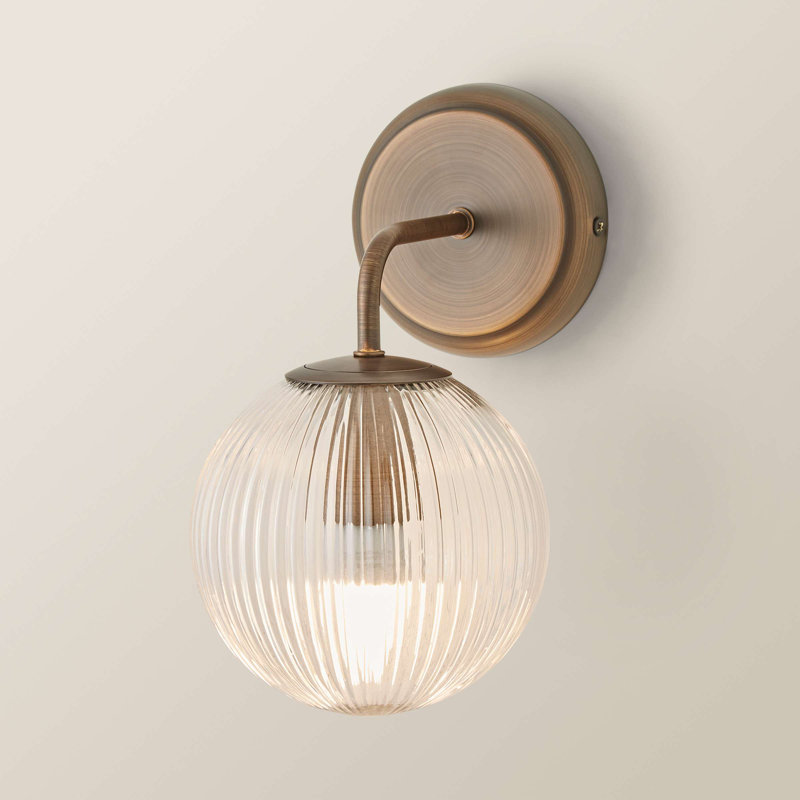 Springlake Armed Sconce, 1, Brushed Brass, 26cmH x 15cmW x 19cmD