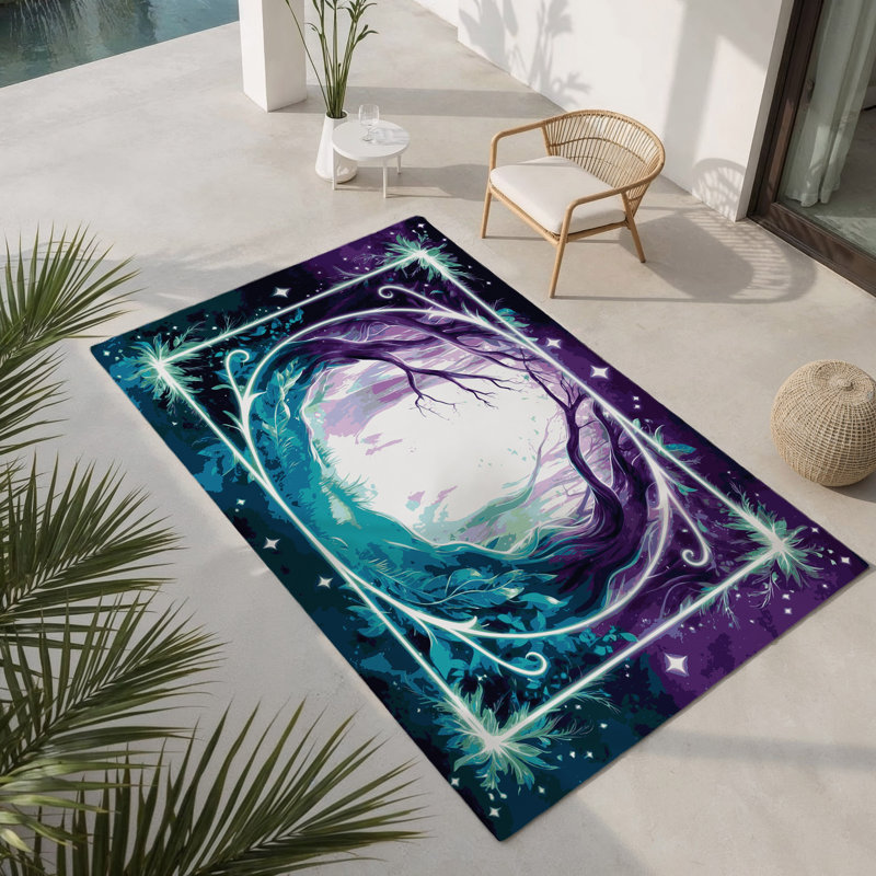 Tapis intérieur et extérieur Lunar Shadows, Rectangulaire 8 pi x 10 pi