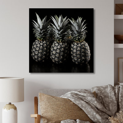 Deep Charcoal Pineapple Shadows II - Pineapples Wall Art