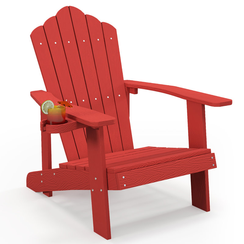 Chaise Adirondack en plastique Gumbert, Rouge