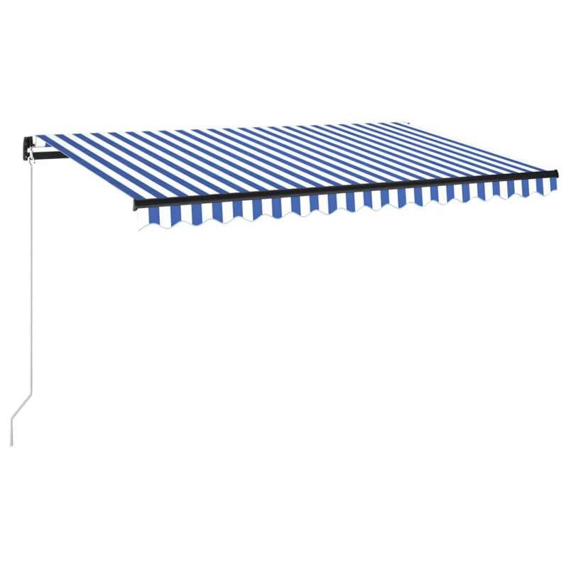 Asko Retractable Patio Awning, 245cm H x 450cm W x 350cm D, Blue